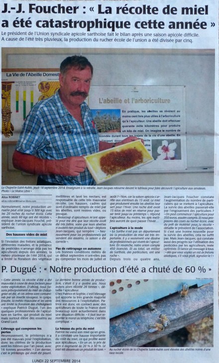 Le Maine Libre, lundi 22 septembre 2014